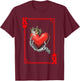 King Queen Of Hearts Playing Card Couple Matching Valentine T-Shirt - T-Shirt | Maroon