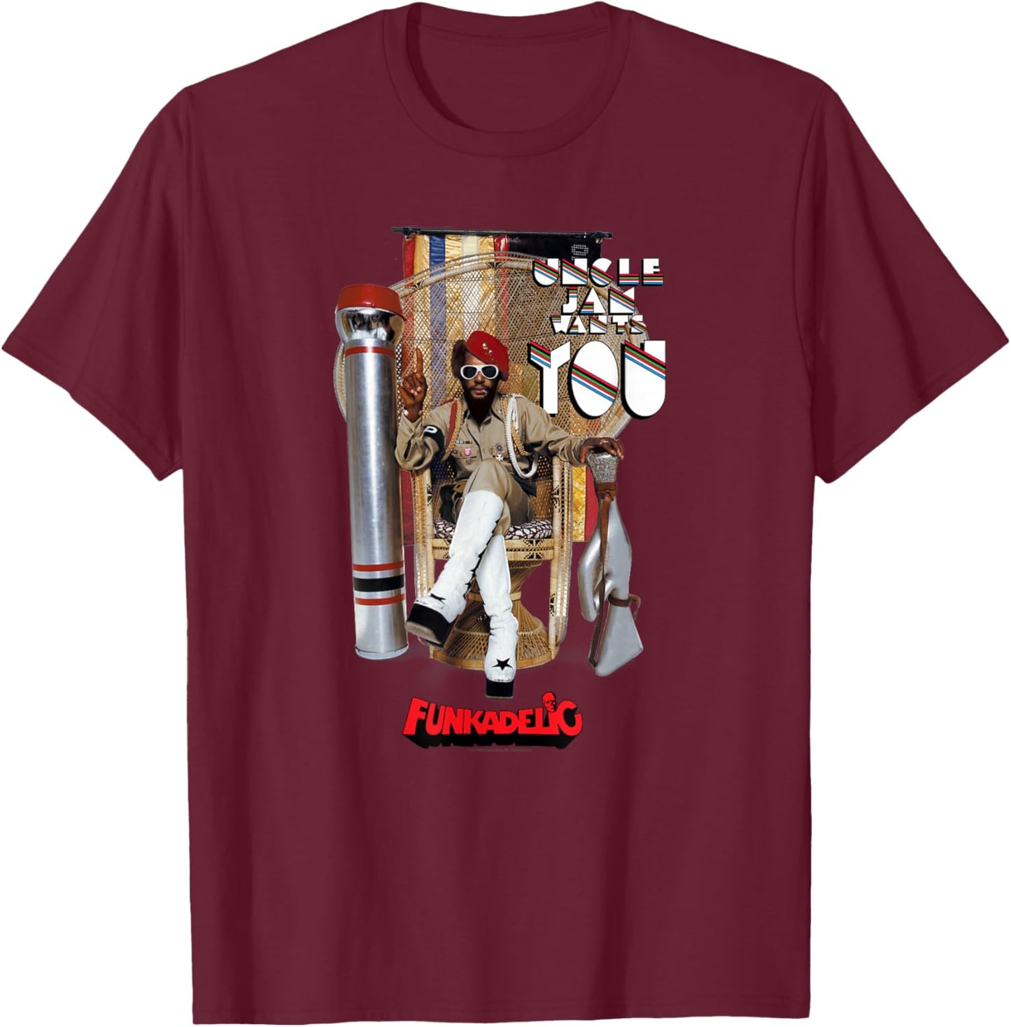 George Clinton Parliament Funkadelic Uncle Jam Wants You T-Shirt - T-Shirt | Maroon