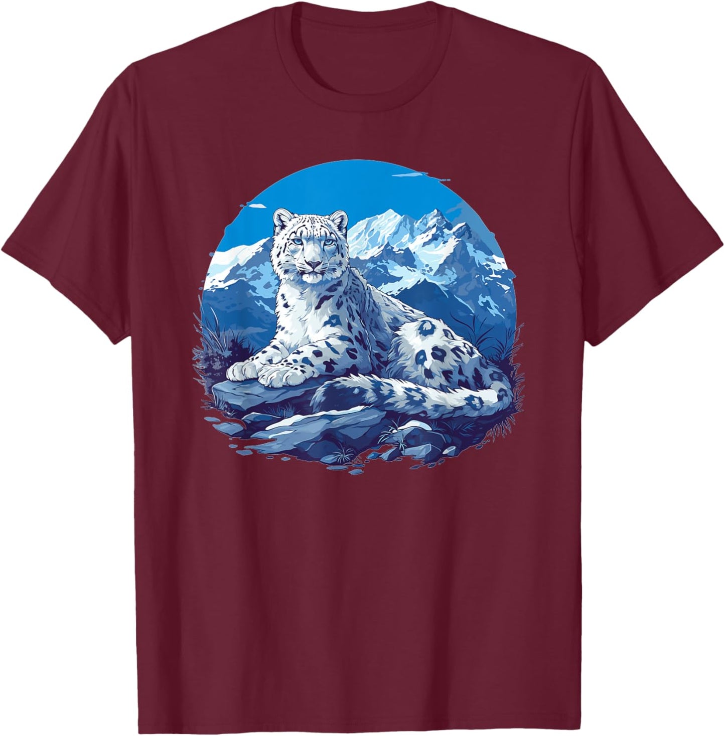 Snow Leopards Lovers Snow Leopard T-Shirt - T-Shirt | Maroon