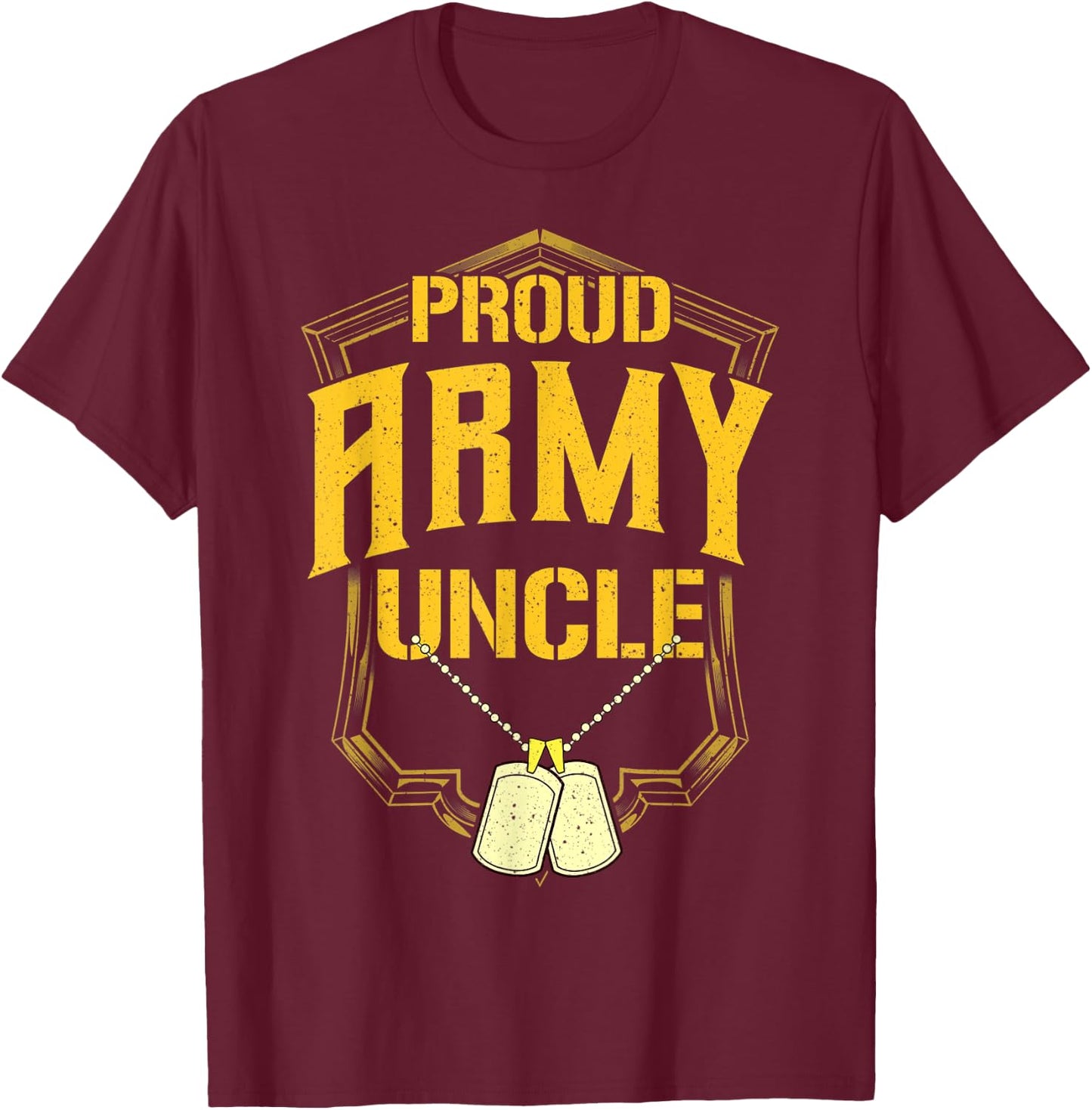 Proud Army Uncle Shirt Military Pride T Shirt T-Shirt - T-Shirt | Maroon