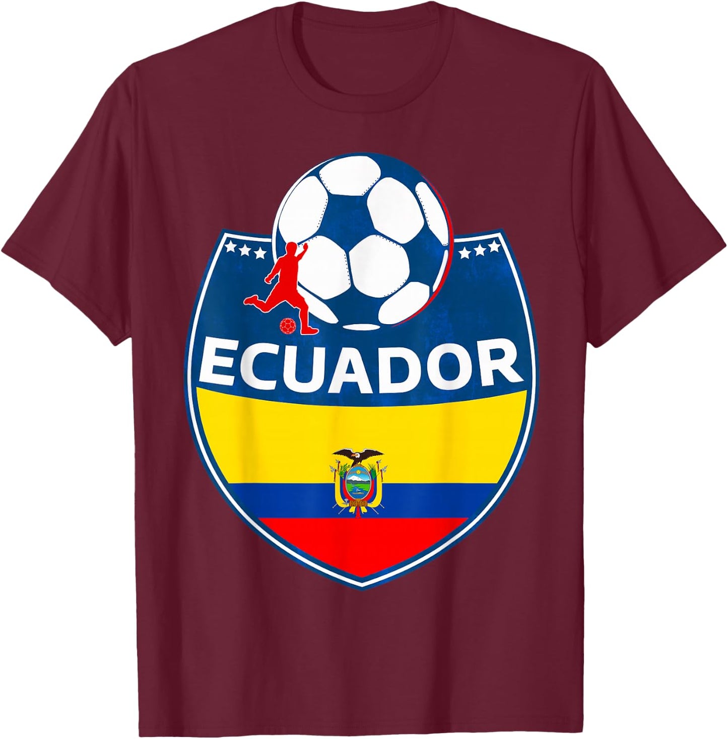 Ecuador Flag Ecuadorian Pride Lovers T-Shirt - T-Shirt | Maroon