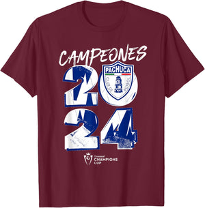 Pachuca Champions! - Concacaf Champions League T-Shirt - T-Shirt | Maroon