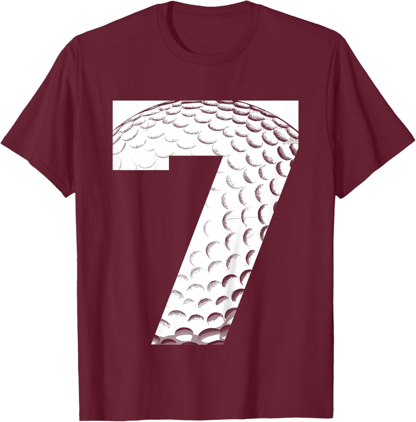 Kids 7th Birthday Boy Golf Player Golf 7 Years Old T-Shirt - T-Shirt | Maroon