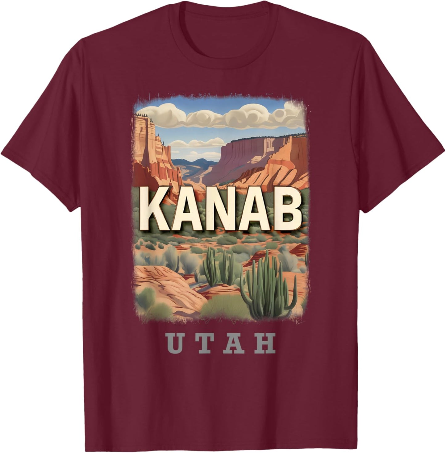 Kanab Utah UT Red Rock Vista SD054 T-Shirt - T-Shirt | Maroon
