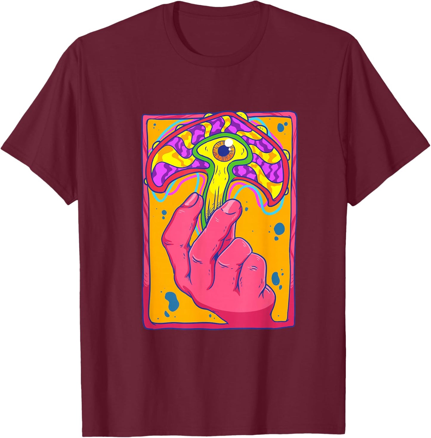 Psychedelic Mushroom Shirt Weirdcore Magic Mushroom Lover T-Shirt - T-Shirt | Maroon