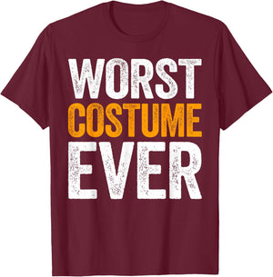 Worst Costume Ever Shirt Adult Kids Halloween Costume T-Shirt - T-Shirt | Maroon