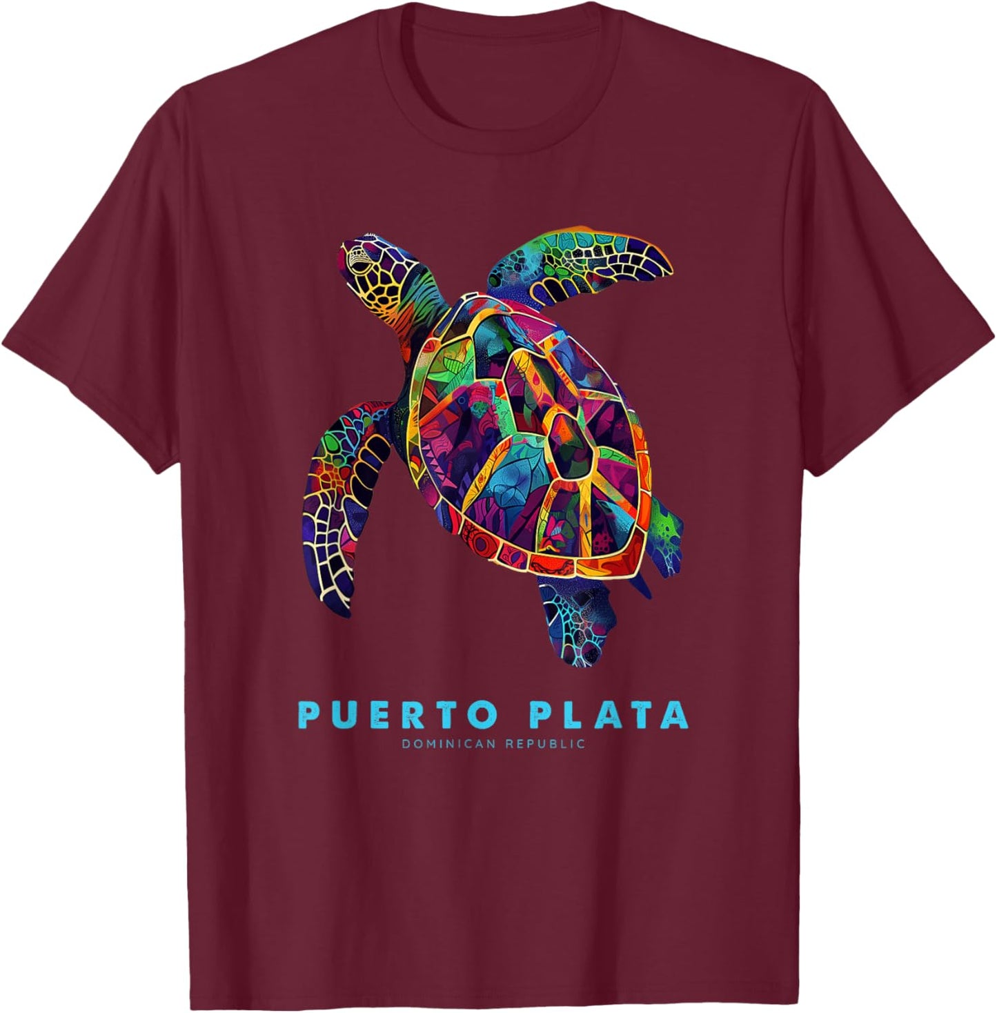 Puerto Plata Dominican Republic Vacation Beach Sea Turtle T-Shirt - T-Shirt | Maroon