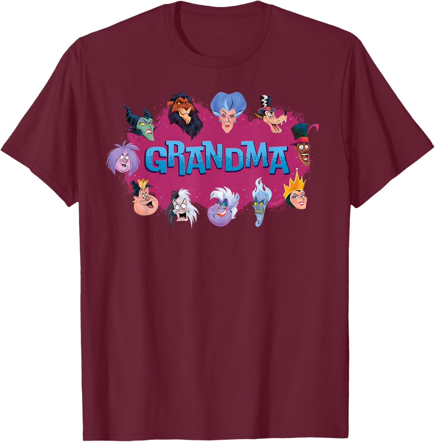 Disney Villain Squad Family Trip Vacation Reunion Grandma T-Shirt - T-Shirt | Maroon