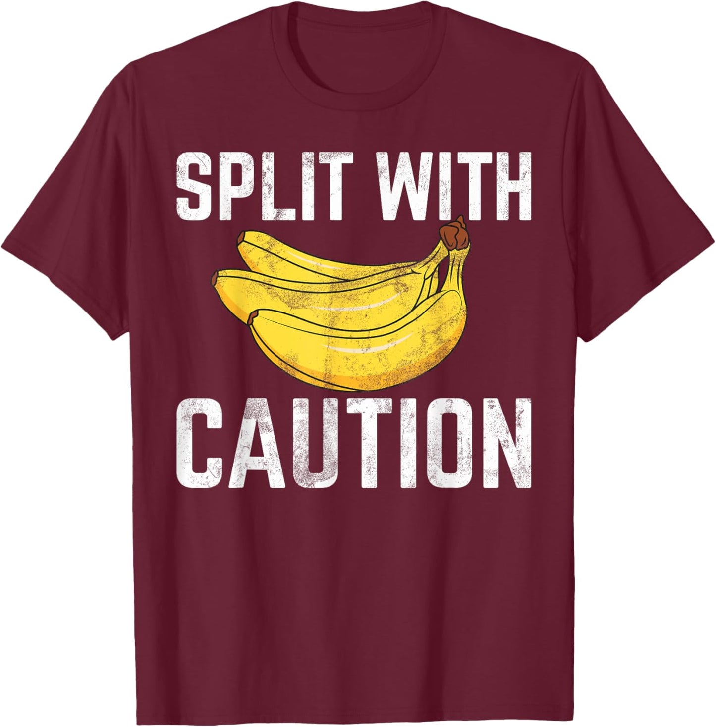 Split with Caution Banana T-Shirt - T-Shirt | Maroon