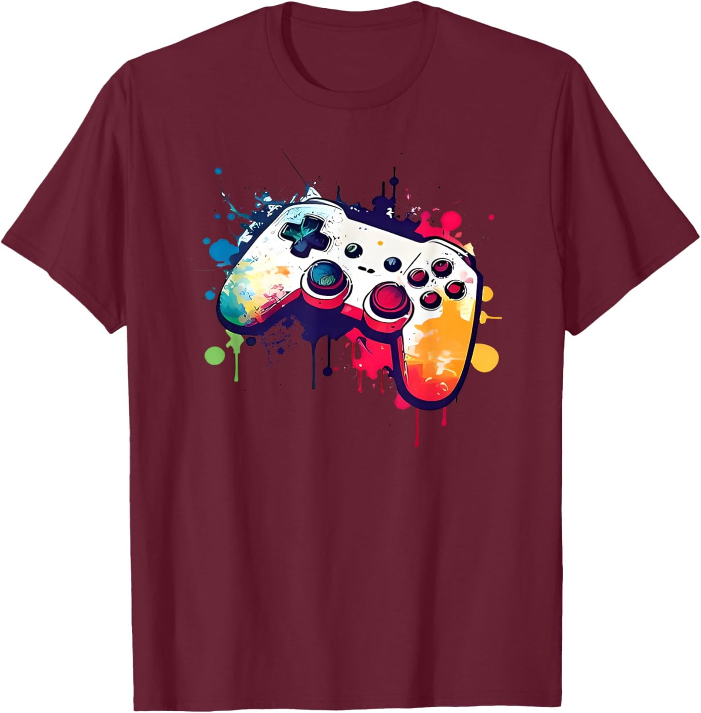 Control All The Things Video Game Controller Gamer Boys Men T-Shirt - T-Shirt | Maroon