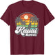 Vintage Kauai Beach Hawaii Surf Hawaiian Surfing 70's Gift T-Shirt - T-Shirt | Maroon