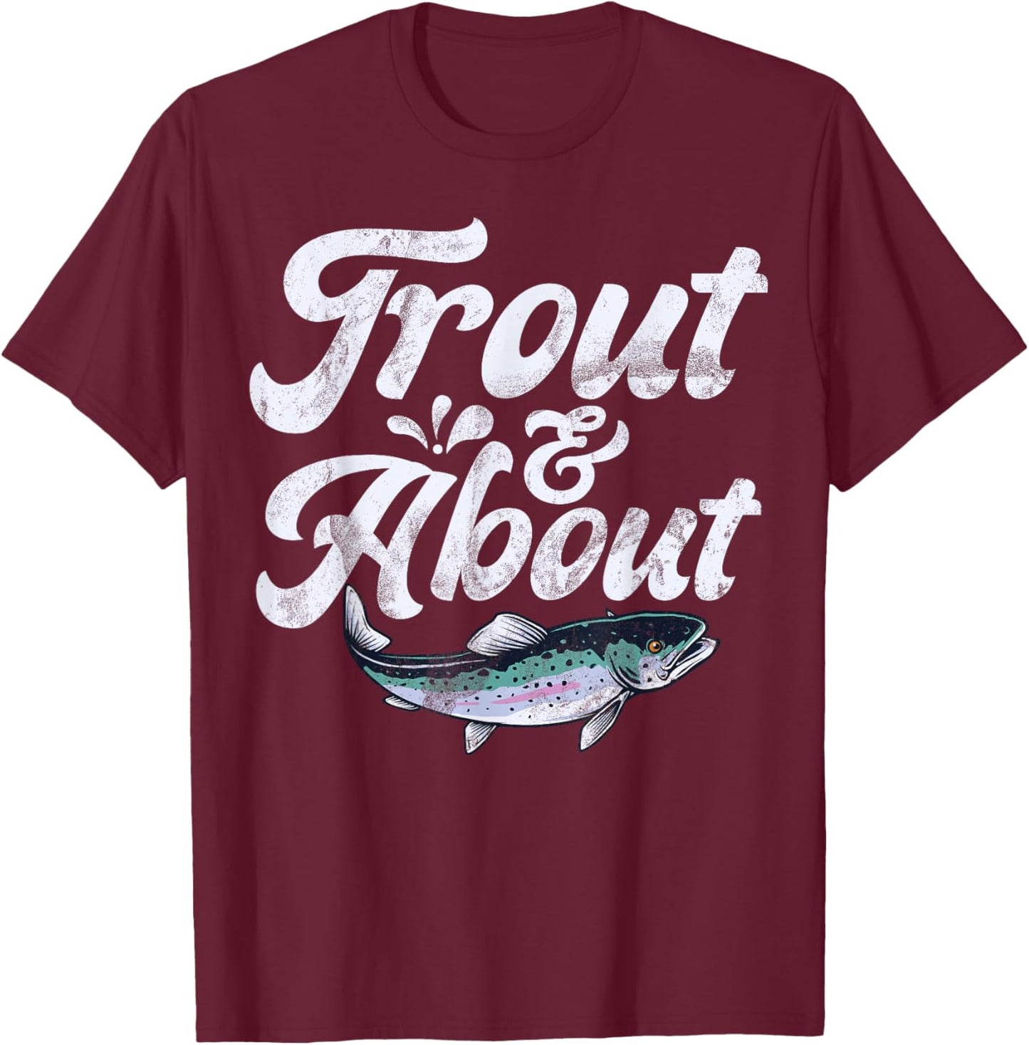 Trout & About Trout T-Shirt - T-Shirt | Maroon