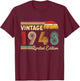 Vintage 1948 Limited Edition Outfit Distressed Retro 1948 T-Shirt - T-Shirt | Maroon