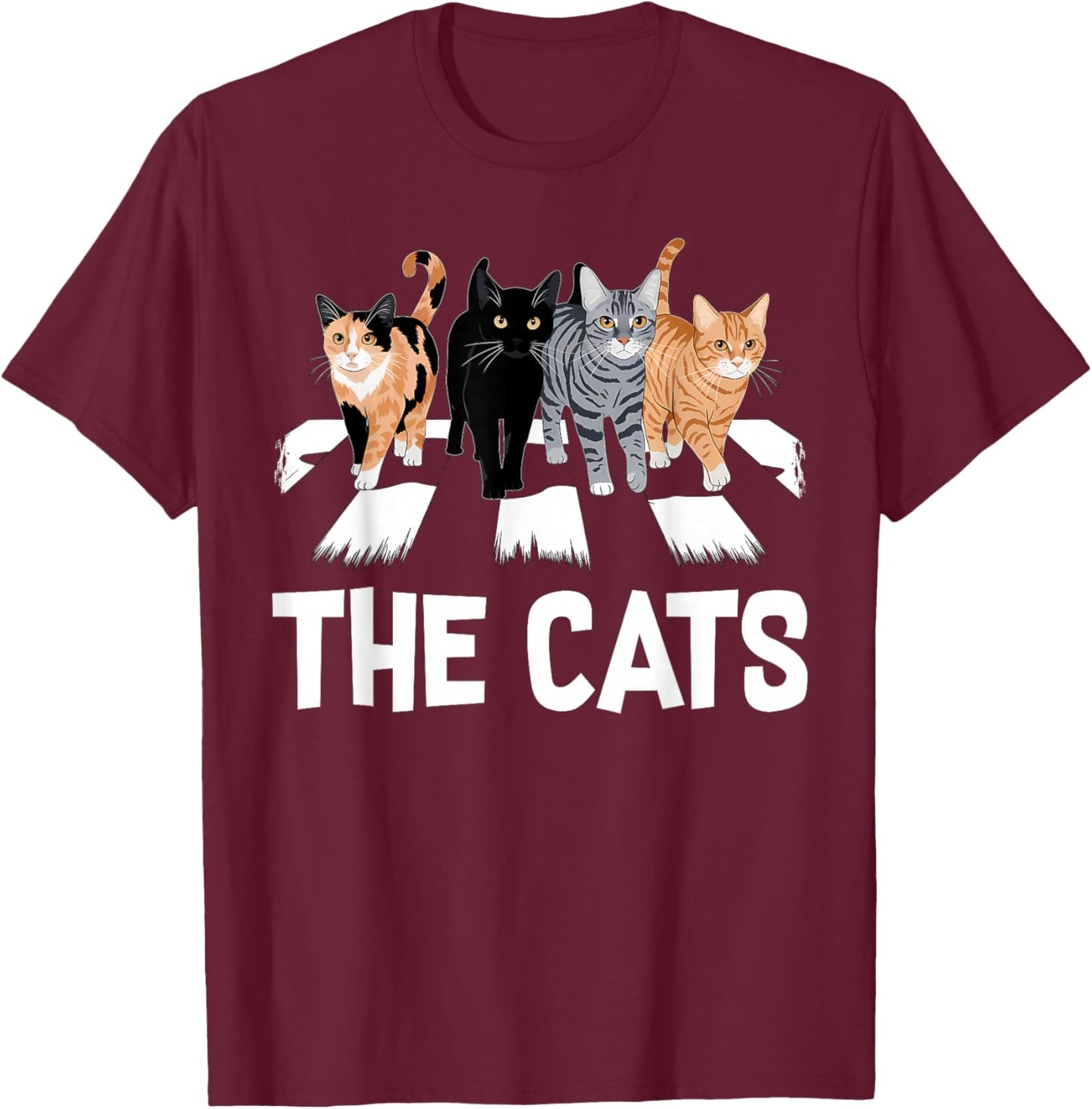 Cat Rock Music Funny Cat Lover , Women, Kids T-Shirt - T-Shirt | Maroon