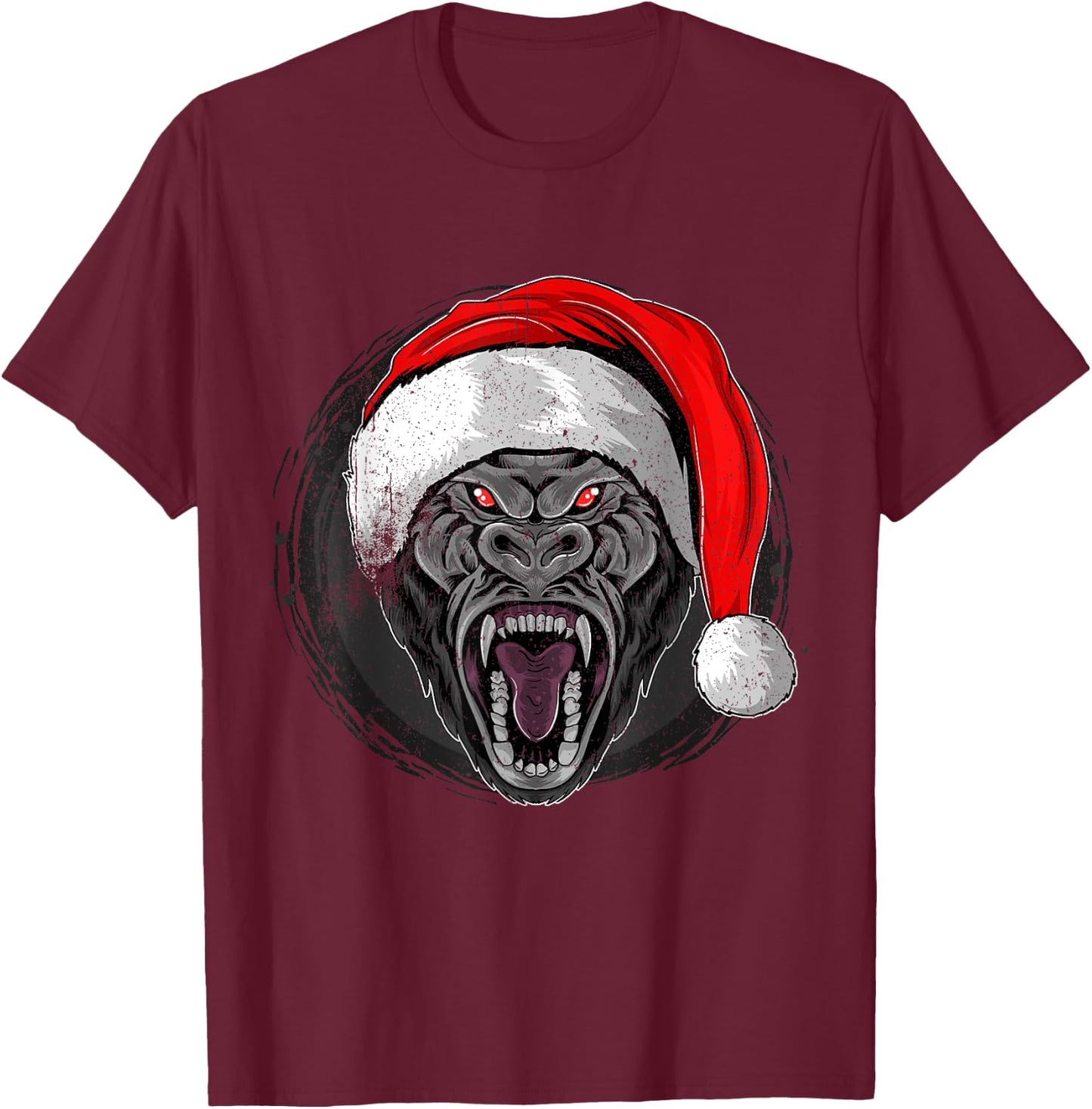 Christmas Gorilla Costume, Funny Gorilla Christmas Pjs T-Shirt - T-Shirt | Maroon