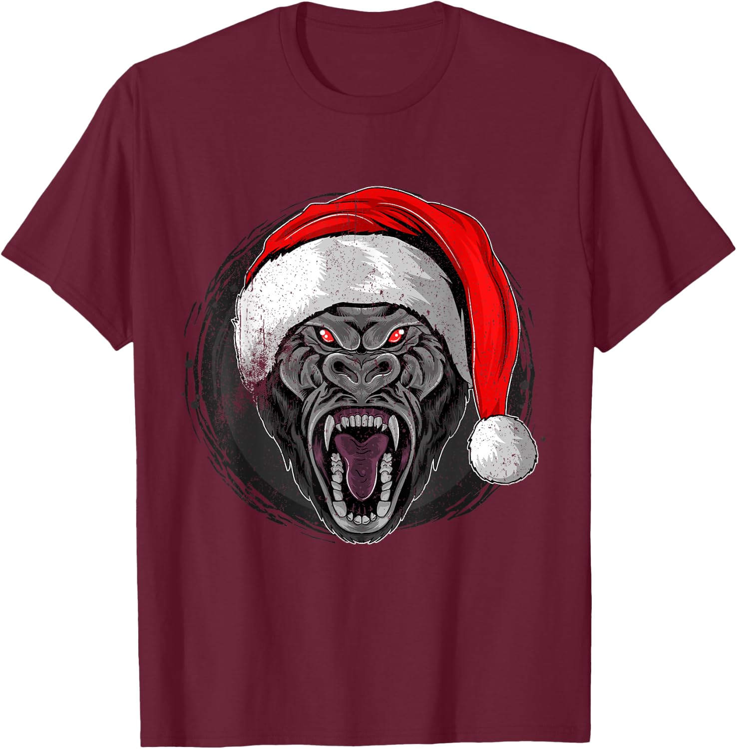 Christmas Gorilla Costume, Funny Gorilla Christmas Pjs T-Shirt - T-Shirt | Maroon