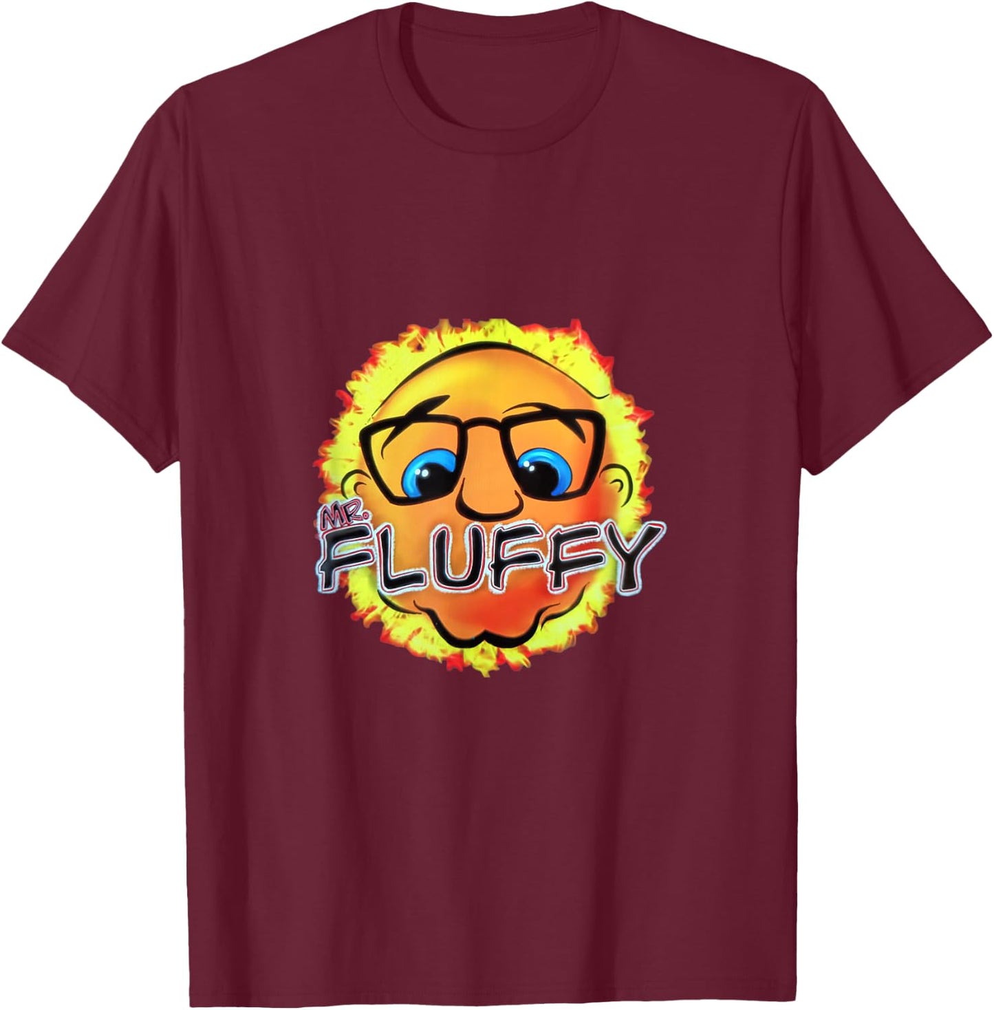 Mr Fluffy head T-Shirt - T-Shirt | Maroon