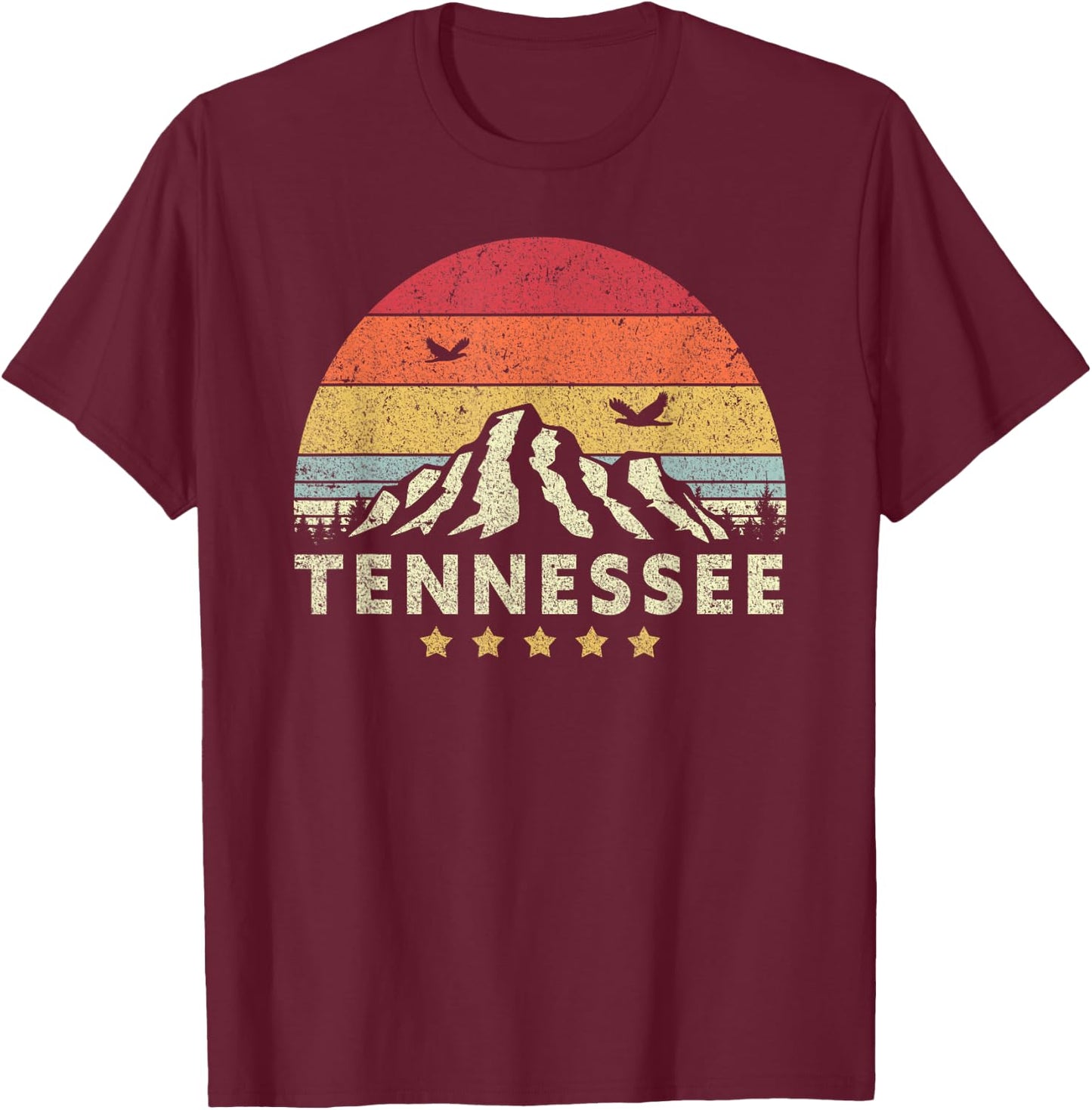 Tennessee Shirt. Retro Style TN, USA T-Shirt - T-Shirt | Maroon