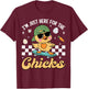 I'm Just Here For The Chicks Cute Easter Boys Kids Toddlers T-Shirt - T-Shirt | Maroon