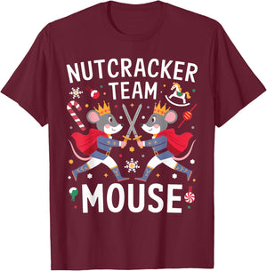 Funny Nutcracker Ballet Team Mouse Soldier Christmas Dance T-Shirt - T-Shirt | Maroon