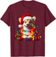 Corgi Santa Christmas Tree Lights Boys Men Corgmas Dog T-Shirt - T-Shirt | Maroon