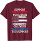 American Flag Support The Country You Live In Women Kids Men T-Shirt - T-Shirt | Maroon