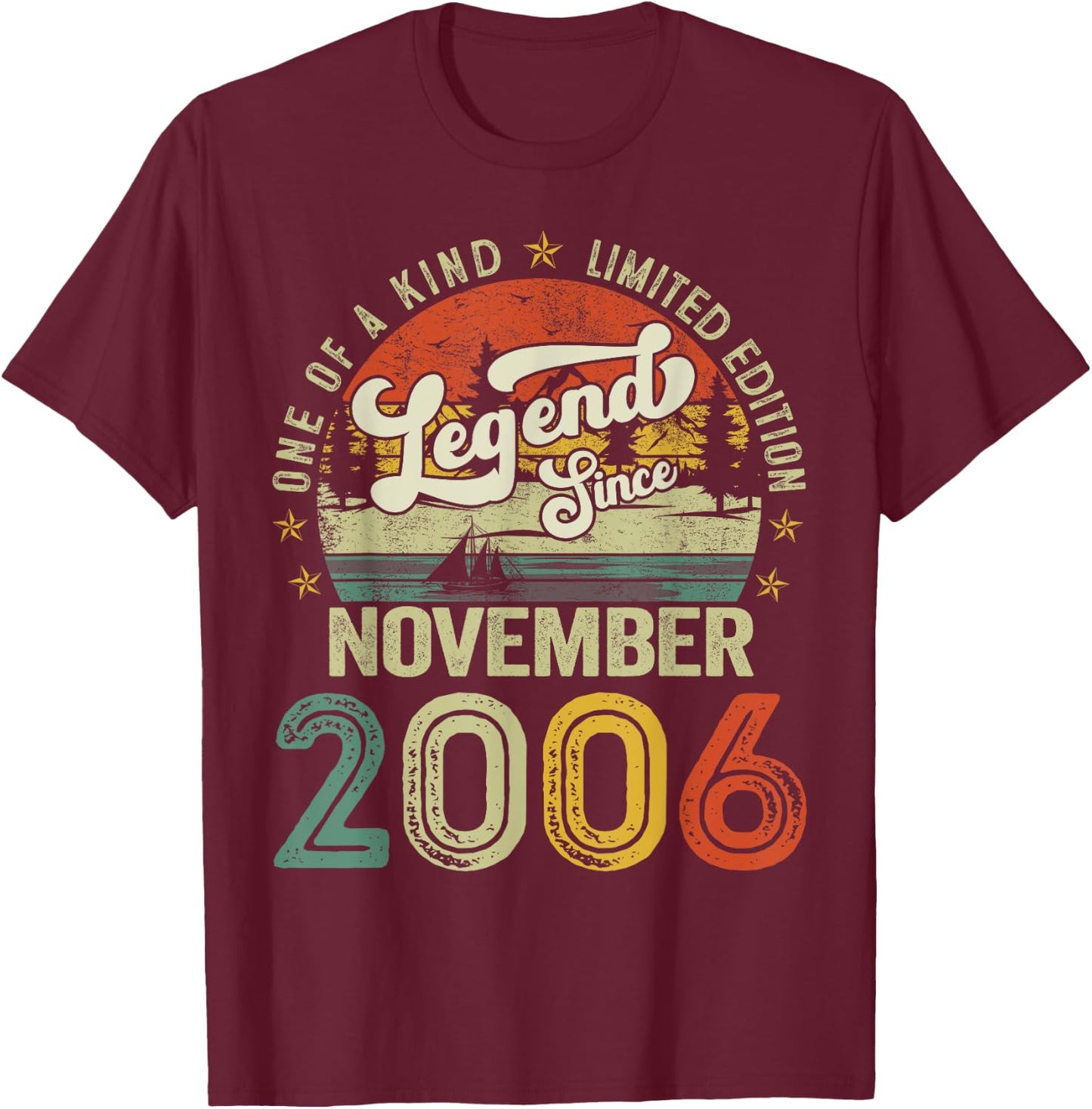 18 Years Old Legend since November 2006 18th Birthday Boys T-Shirt - T-Shirt | Maroon