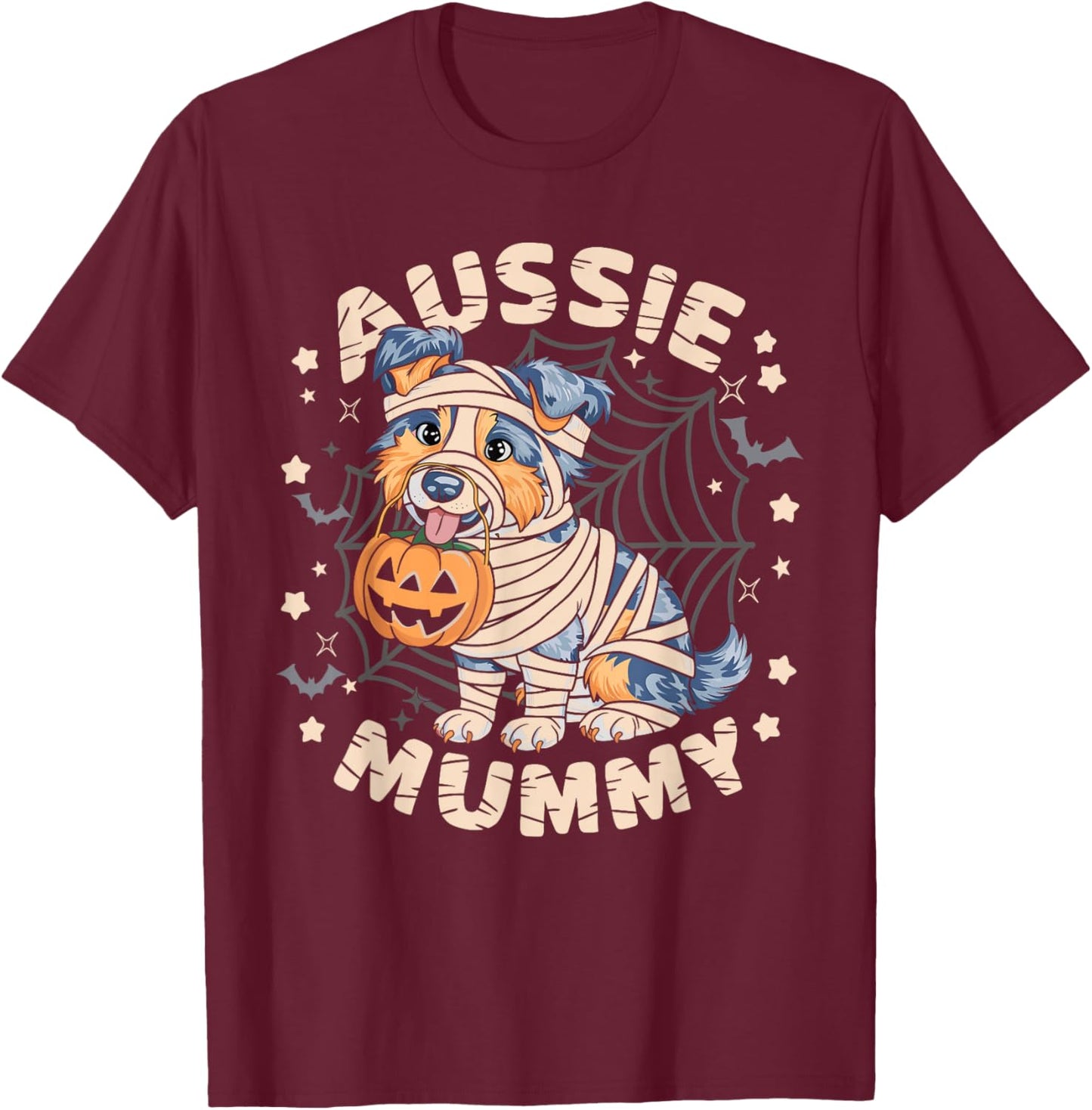 Australian Shepherd Costume Dog Lover Outfit Aussie Mummy Women Kids T-Shirt - T-Shirt | Maroon