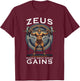 Funny Bodybuilding Muscle Gain Humor Greek God Zeus T-Shirt - T-Shirt | Maroon