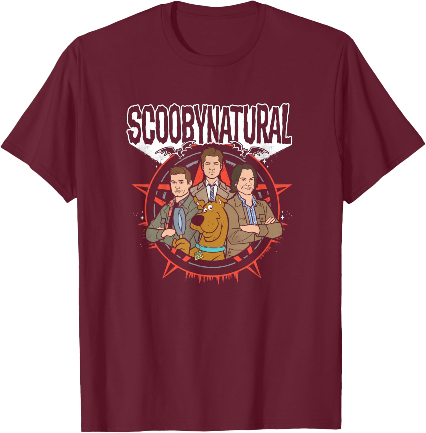 Supernatural - Adults, Black, S, Short Sleeve, Classic Fit, Cotton, Polyester, Scoobynatural T-Shirt - T-Shirt | Maroon
