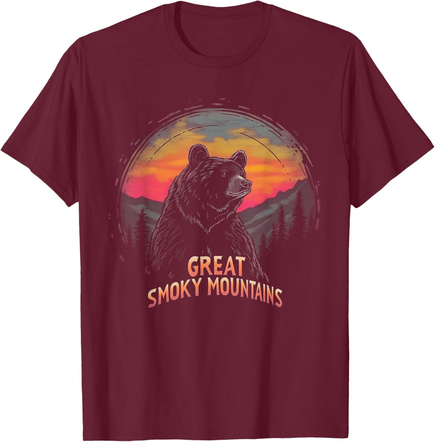 Great Smoky Mountains - US National Park Vintage Men Women T-Shirt - T-Shirt | Maroon