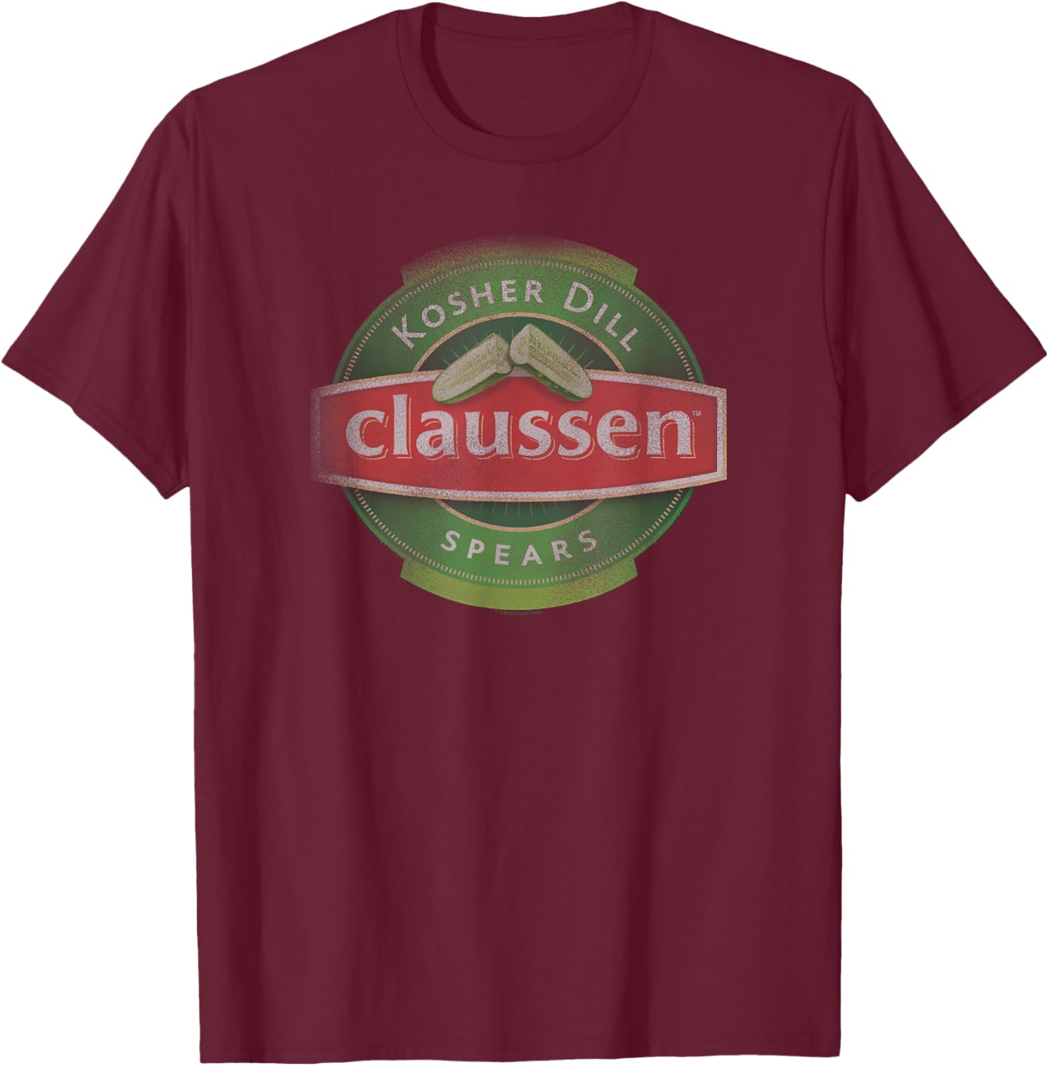 Claussen Kosher Dill Spears Logo T-Shirt - T-Shirt | Maroon