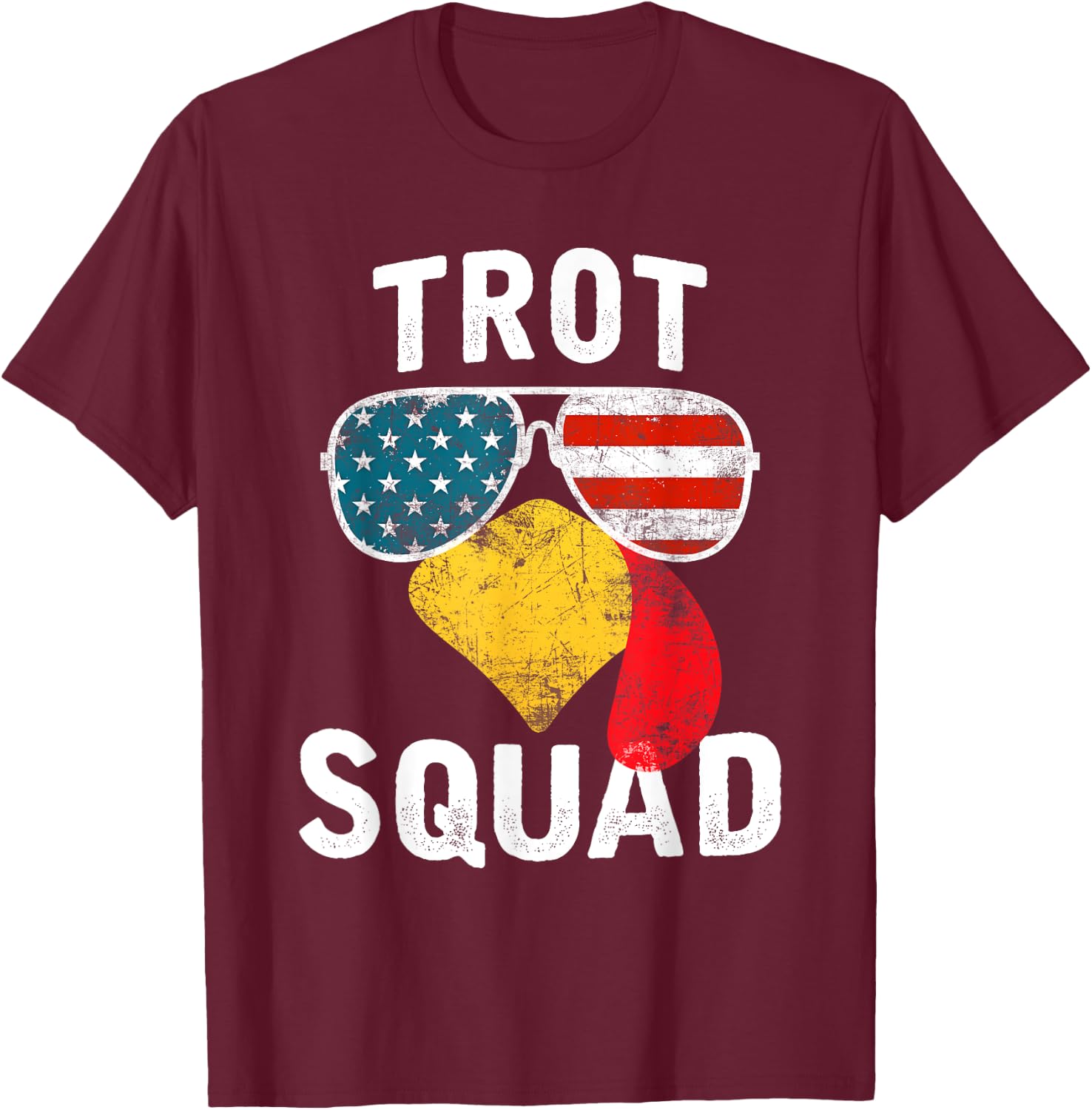 Thanksgiving Turkey Trot Squad 2025 Trot Race Women Men Kids T-Shirt - T-Shirt | Maroon