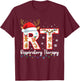 Christmas Nurse Respiratory Therapist Lung Therapy Nursing T-Shirt - T-Shirt | Maroon