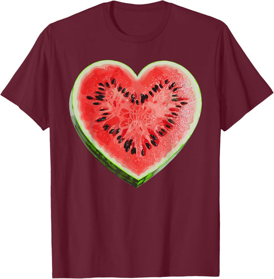Cool Watermelon Graphic Women Fruit Watermelon Lover T-Shirt - T-Shirt | Maroon