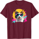 Retro Vintage 80s Sunglasses Calico Cat Lover T-Shirt - T-Shirt | Maroon