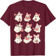 Pink Coquette Bow Cute Ghost Halloween Spooky Season T-Shirt - T-Shirt | Maroon