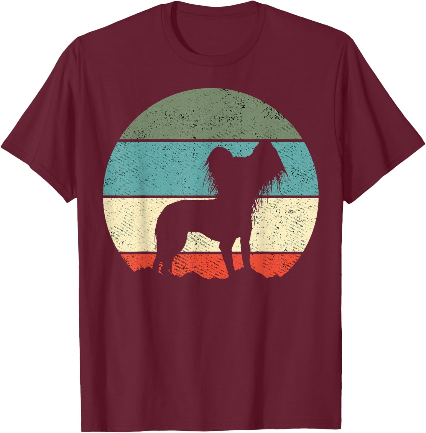 Chinese Crested Dog Retro Men Women Girls Kids T-Shirt - T-Shirt | Maroon
