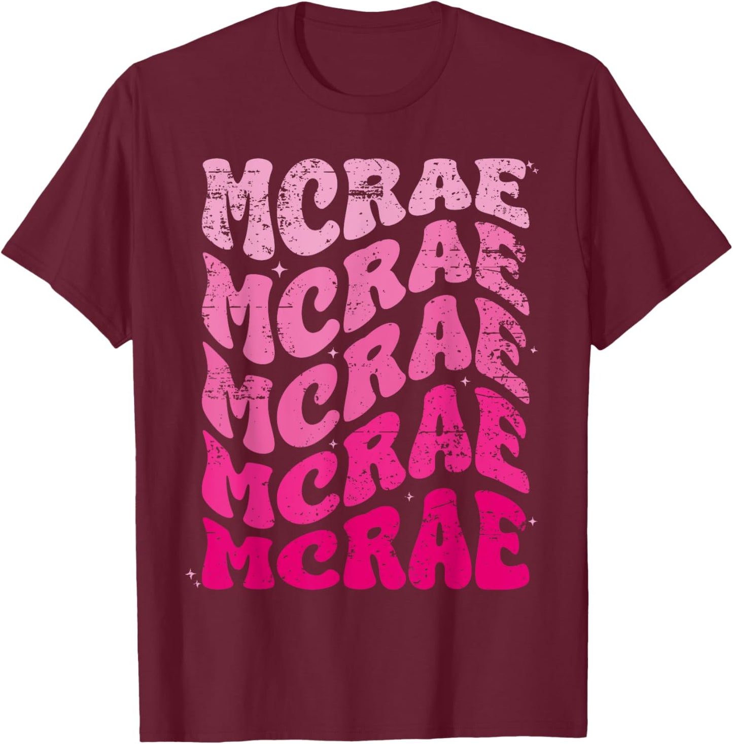 MCRAE Personalized Name I love MCRAE 70's Vintage T-Shirt - T-Shirt | Maroon
