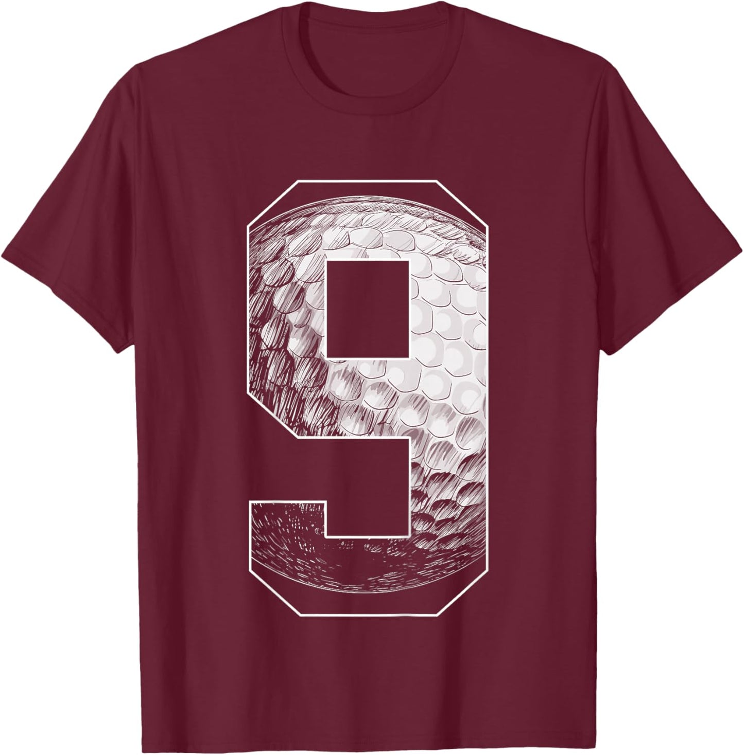 Kids 9th Birthday Boy Golf Player Golf 9 Years Old T-Shirt - T-Shirt | Maroon