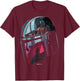 Star Wars The Mandalorian Helmet Scene Fill T-Shirt - T-Shirt | Maroon