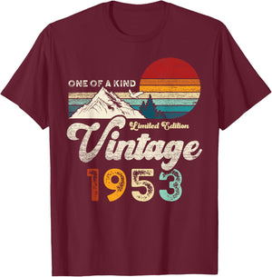 Vintage 1953 Montagnes Aigle Retro 73e Anniversaire T-Shirt - T-Shirt | Maroon