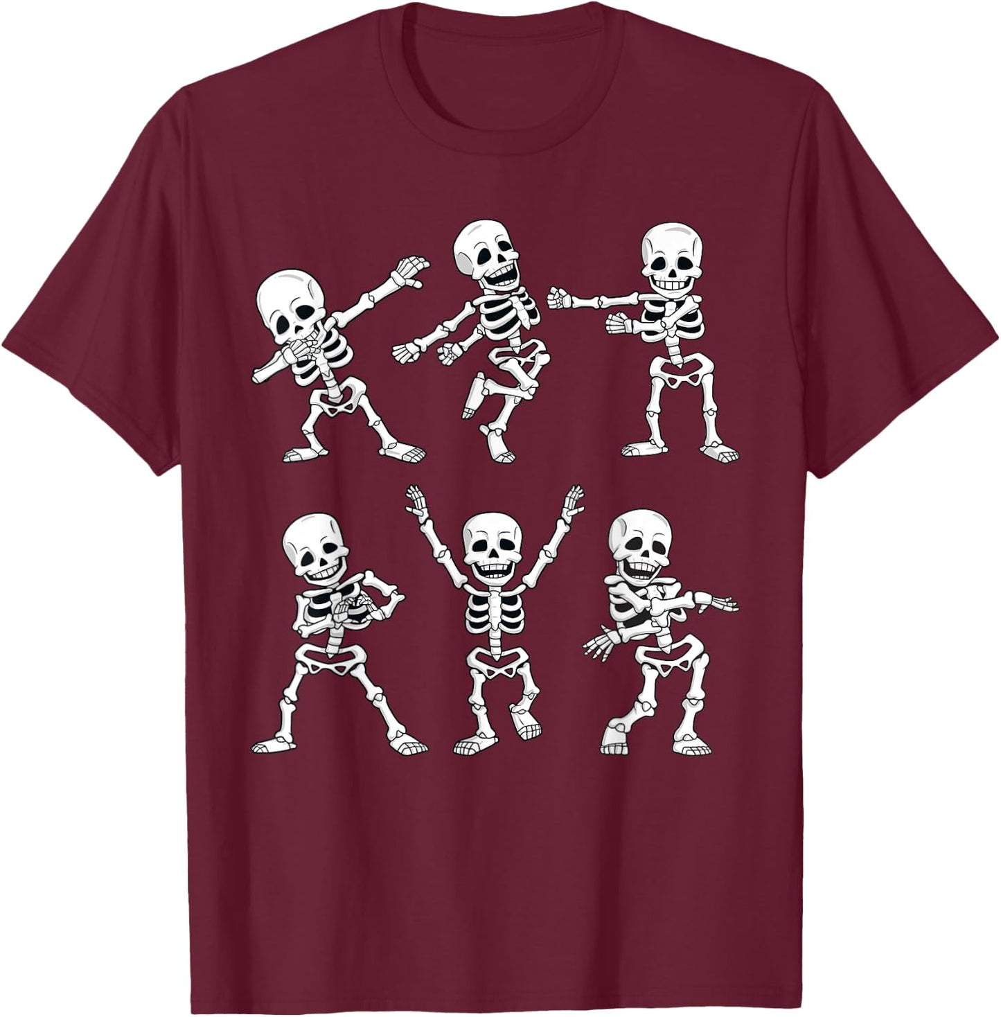 Dancing Skeletons Dance Challenge Boys Girl Kids Halloween Small T-Shirt - T-Shirt | Maroon