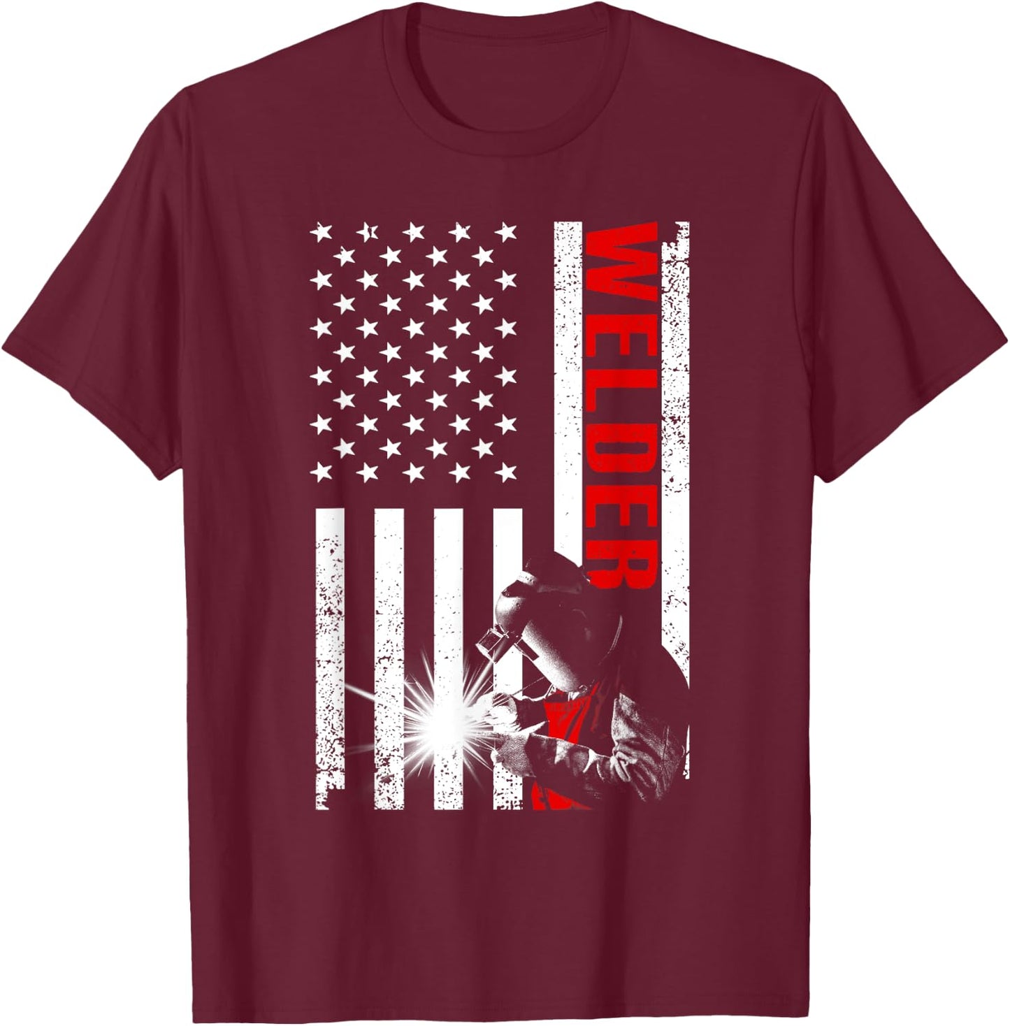 Funny Welding Gift Welder Accessories & Weld Stuff -Adults, Kids Black Short Sleeve T-Shirt - T-Shirt | Maroon