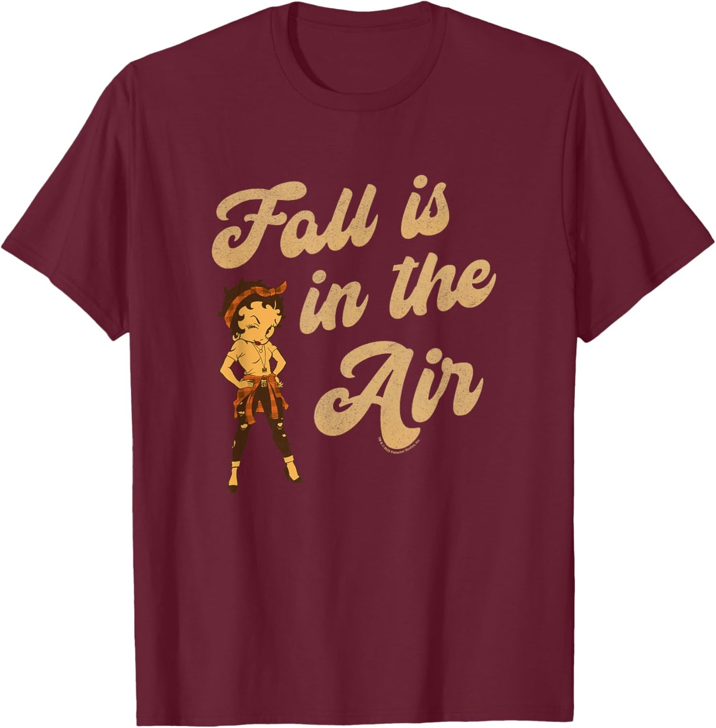Betty Boop Seasonal Fall Is In The Air Woman Power T-Shirt - T-Shirt | Maroon