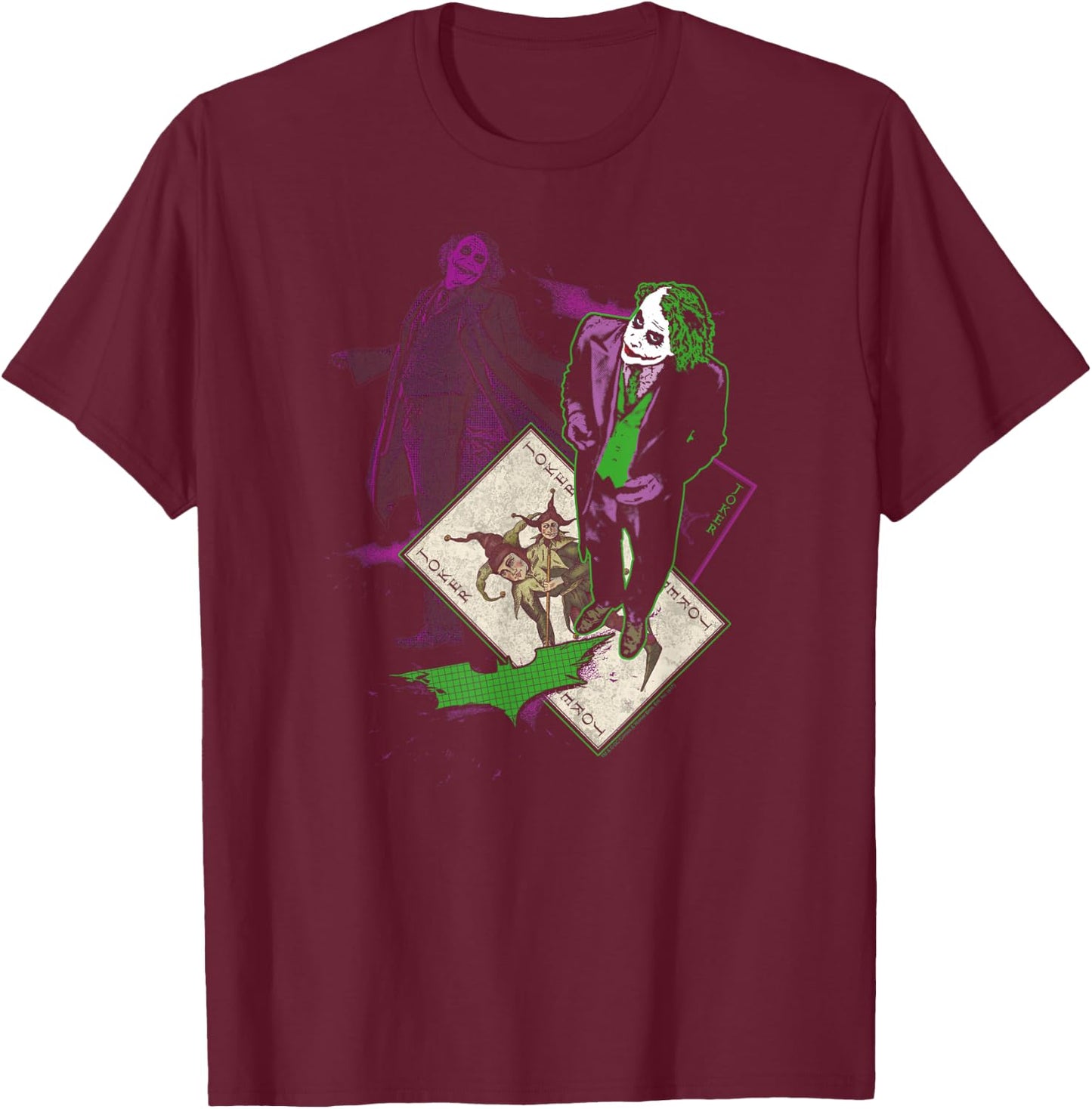 Batman Dark Knight Wild Card T-Shirt - T-Shirt | Maroon