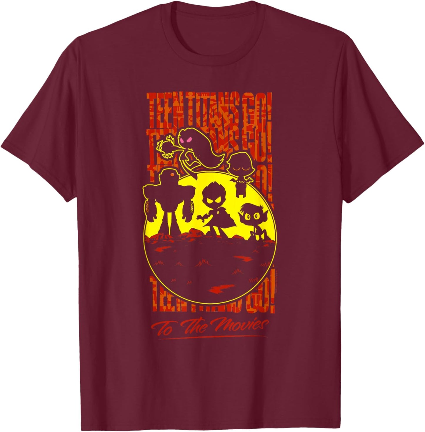 Teen Titans Go Titans Silhouette T-Shirt - T-Shirt | Maroon