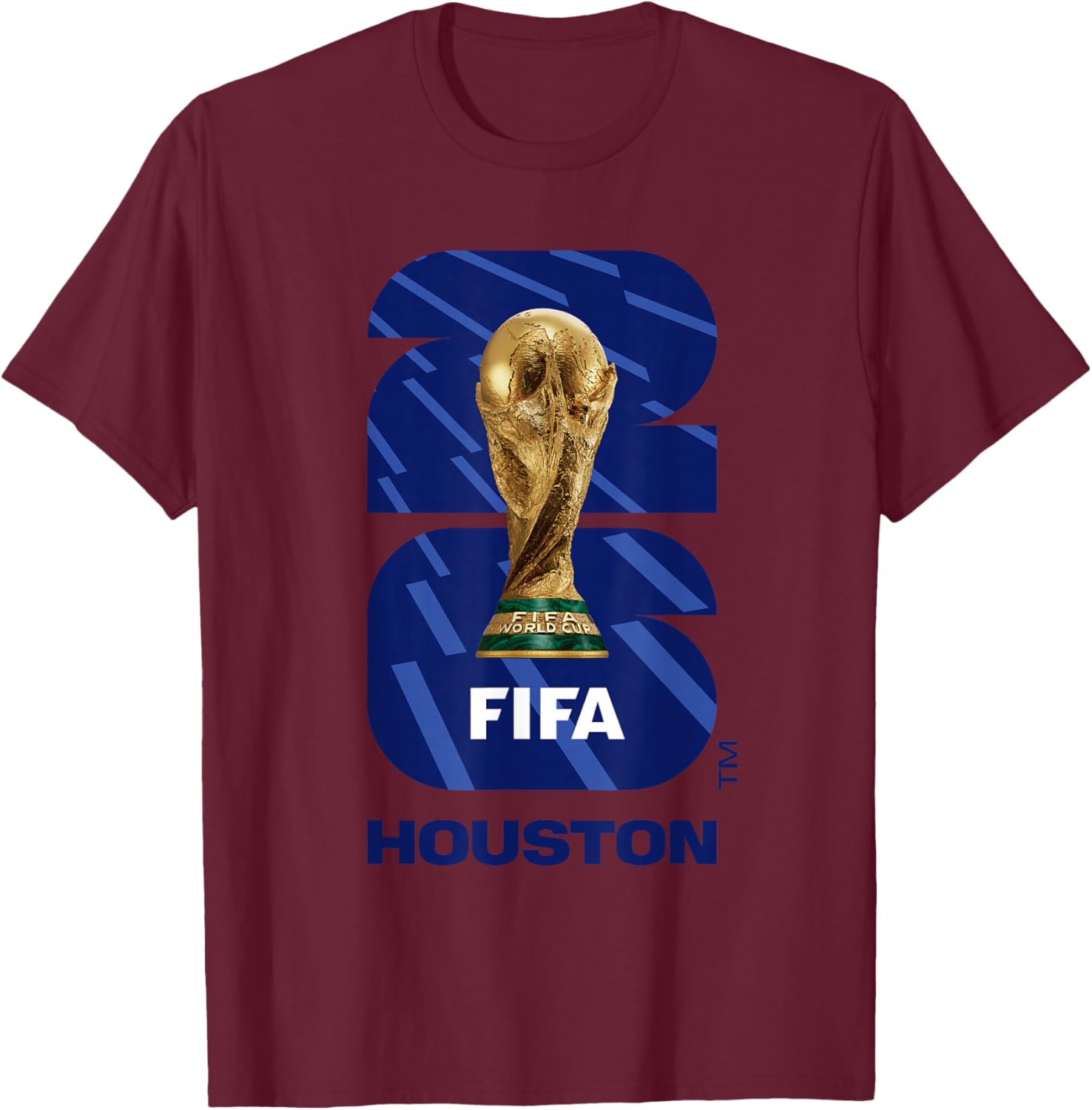 FIFA World CUP26 Houston Trophy Color T-Shirt - T-Shirt | Maroon