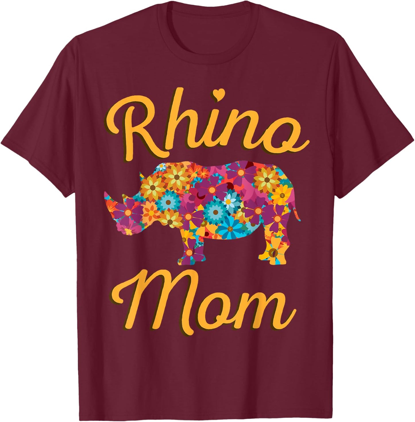 Rhino Mom Rhinoceros African Animal Safari Mother's Day T-Shirt - T-Shirt | Maroon
