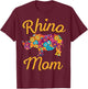 Rhino Mom Rhinoceros African Animal Safari Mother's Day T-Shirt - T-Shirt | Maroon